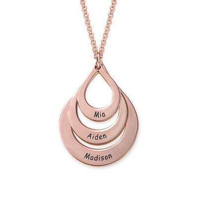 Engraved Family Necklace Drop