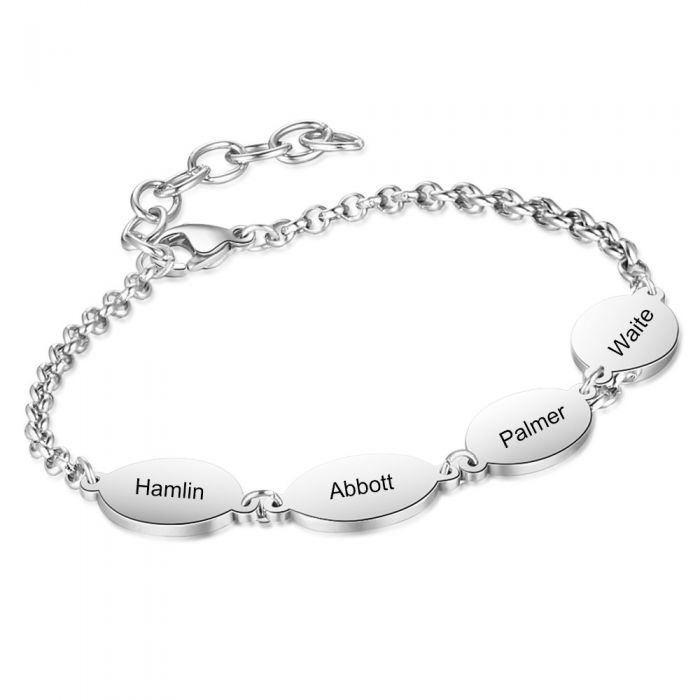 Mum Bracelet with Children's Names - Oval Design