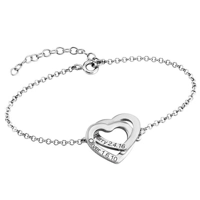 Claire Interlocking Adjustable Hearts Bracelet