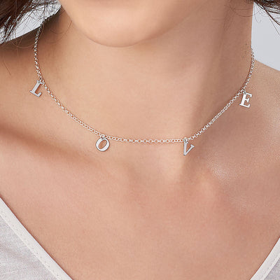 Name Choker Necklace- in Sterling Silver