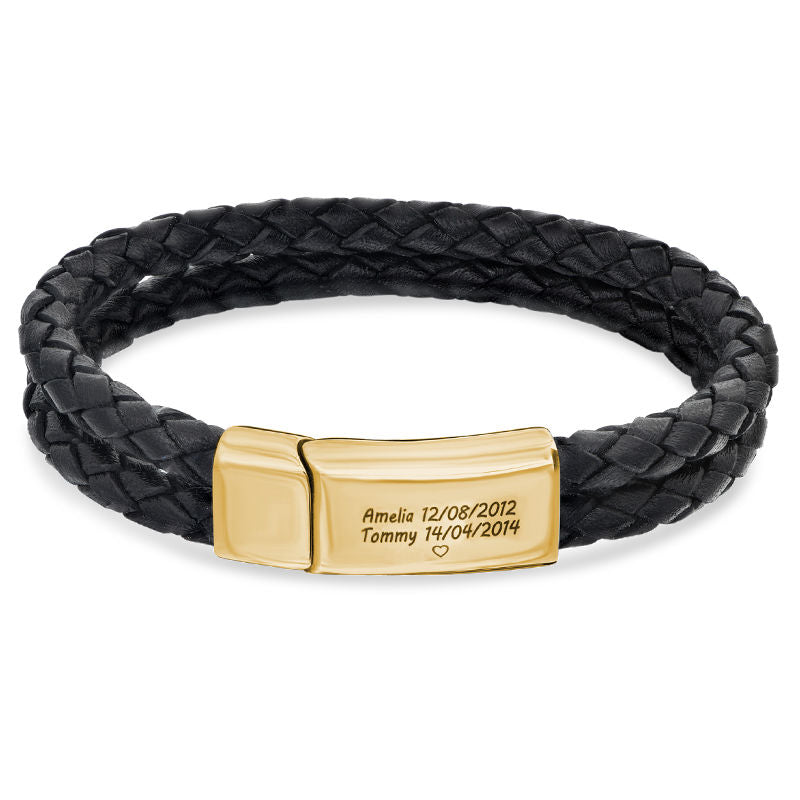 Black Leather Explorer Bracelet