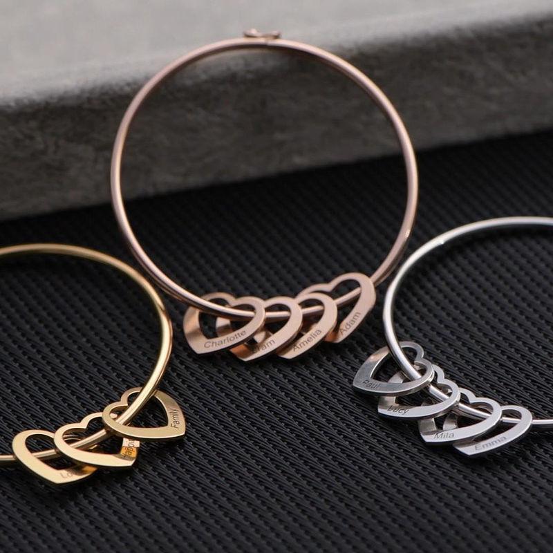 Chelsea Bangle with Heart Pendants