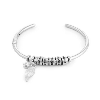 Linda Open Bangle Bracelet with Beads